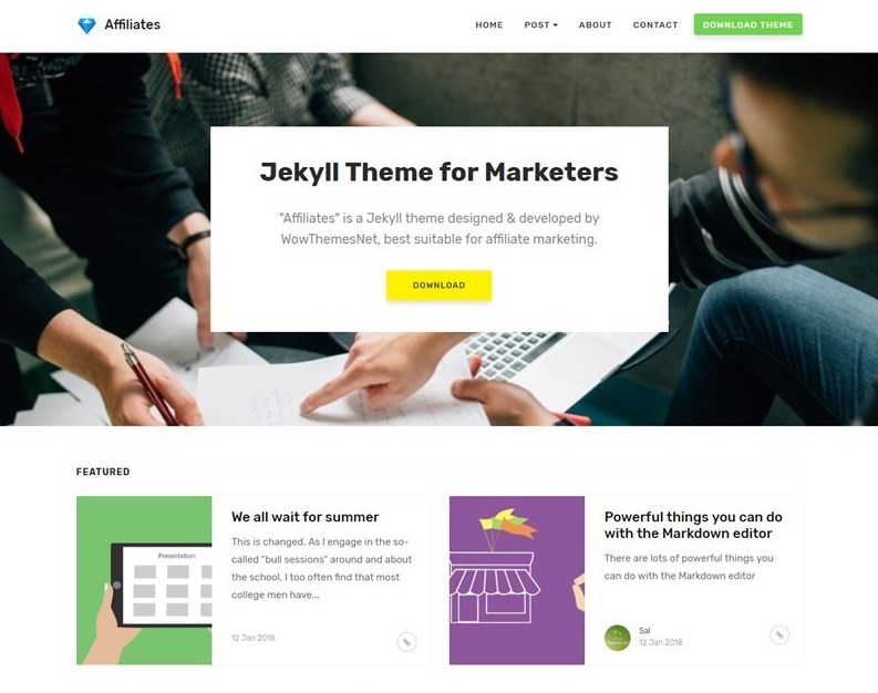 Affiliates Jekyll Theme